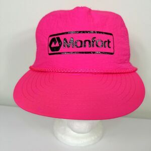 Vintage Monfort  StrapBack Fluorescent Pink  Hat Cap Nissin